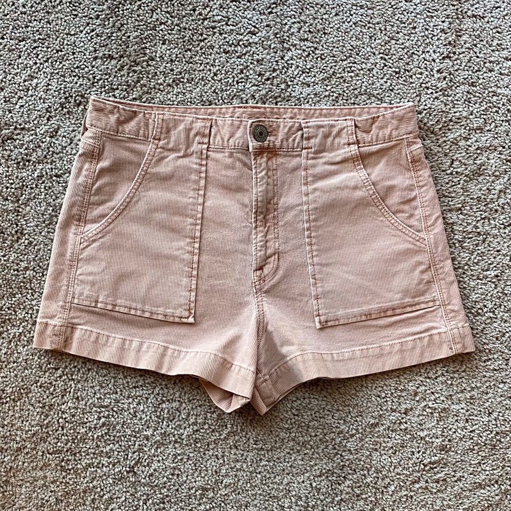 American Eagle | High-Waisted Corduroy Shorts | Light Pink | Size 10